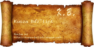 Kusza Bálint névjegykártya