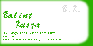 balint kusza business card